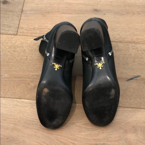 Prada double zip black leather ankle boots - Picture 8 of 13